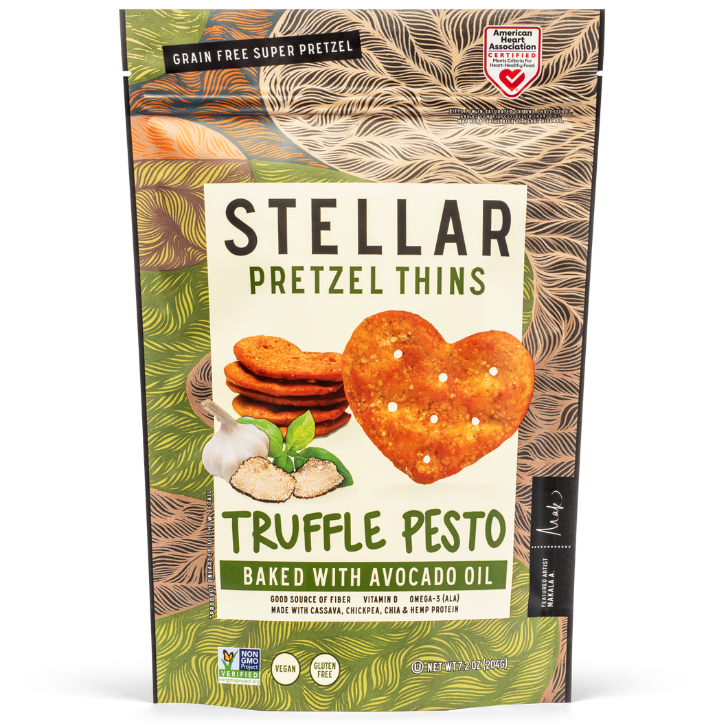 Truffle Pesto |Stellar Pretzel Thins  7.2OZ| Stellar Snacks