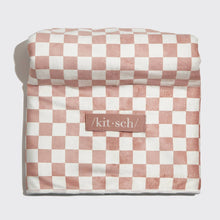 Load image into Gallery viewer, Hair towel Wrap | Extra Large Quick-Dry | Terracotta Checker | KITSCH
