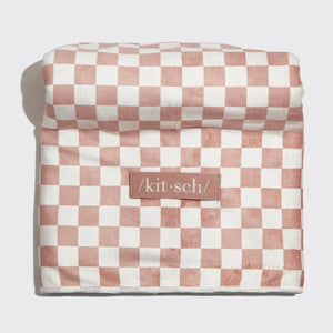 Hair towel Wrap | Extra Large Quick-Dry | Terracotta Checker | KITSCH