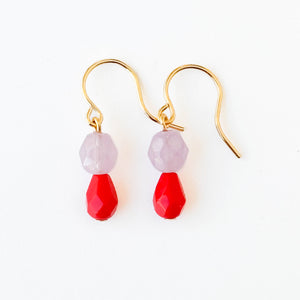 Lime |Tiny Earrings Small bead earrings Little color drop earrings