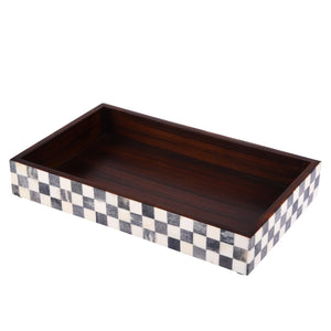 10x6 Checkered Black and White Tray  | Handicrafts Home