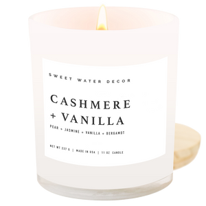 Candle | Cashmere and Vanilla | 11 oz Soy Candle | Sweet Water Decor