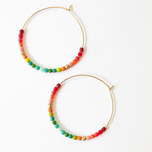 Load image into Gallery viewer, Beaded Hoops Ombre Earrings
