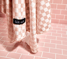 Load image into Gallery viewer, Hair towel Wrap | Extra Large Quick-Dry | Terracotta Checker | KITSCH
