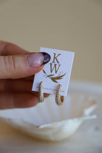 OVAL CZ HUGGIE HOOP | Katie Waltman Jewelry