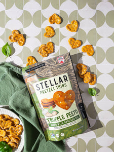 Truffle Pesto |Stellar Pretzel Thins  7.2OZ| Stellar Snacks