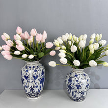 Load image into Gallery viewer, Sweet Home Deco - 19&#39;&#39;T Real Touch Tulips bunch, Faux Tulips Spring Flowers: Hot Pink
