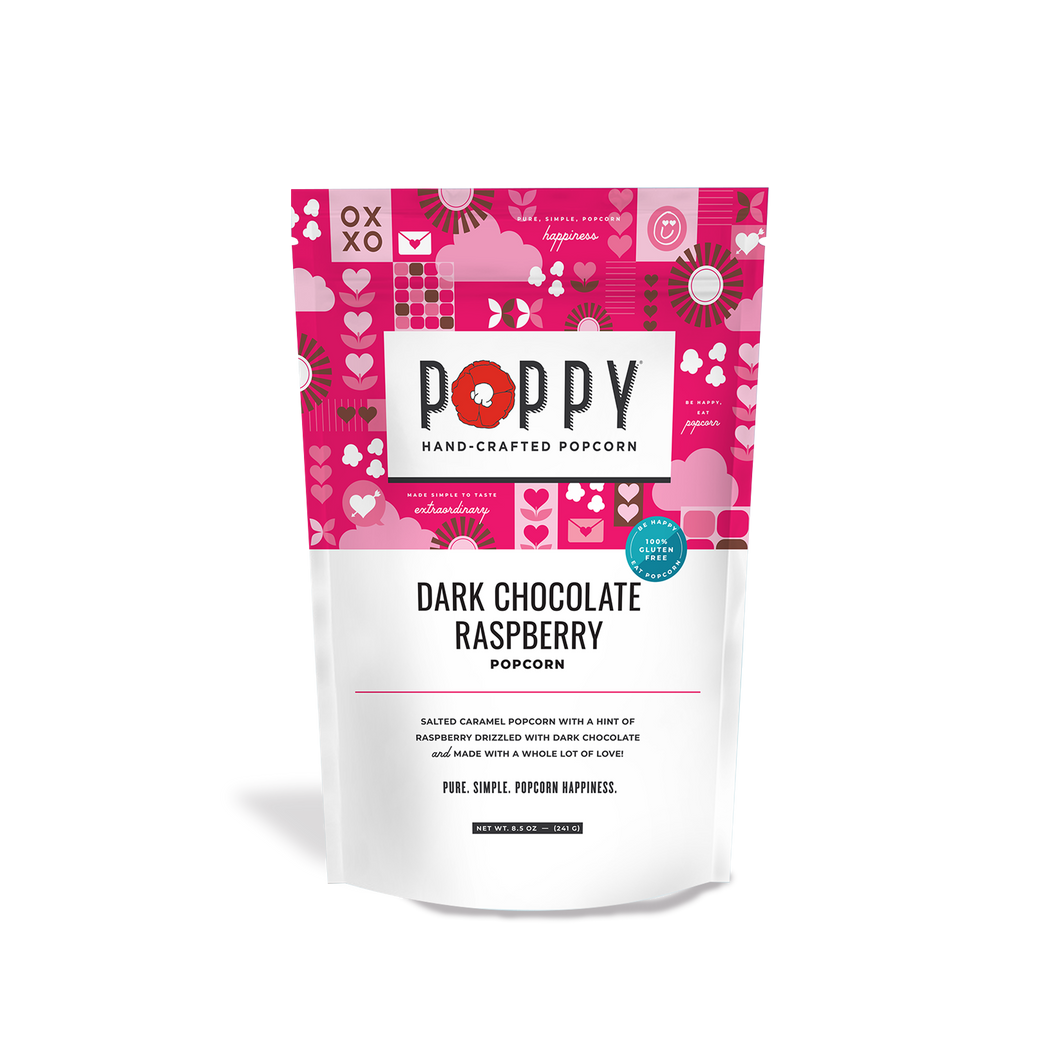 Dark Chocolate Raspberry Popcorn | Poppy Hand-Crafted Popcorn