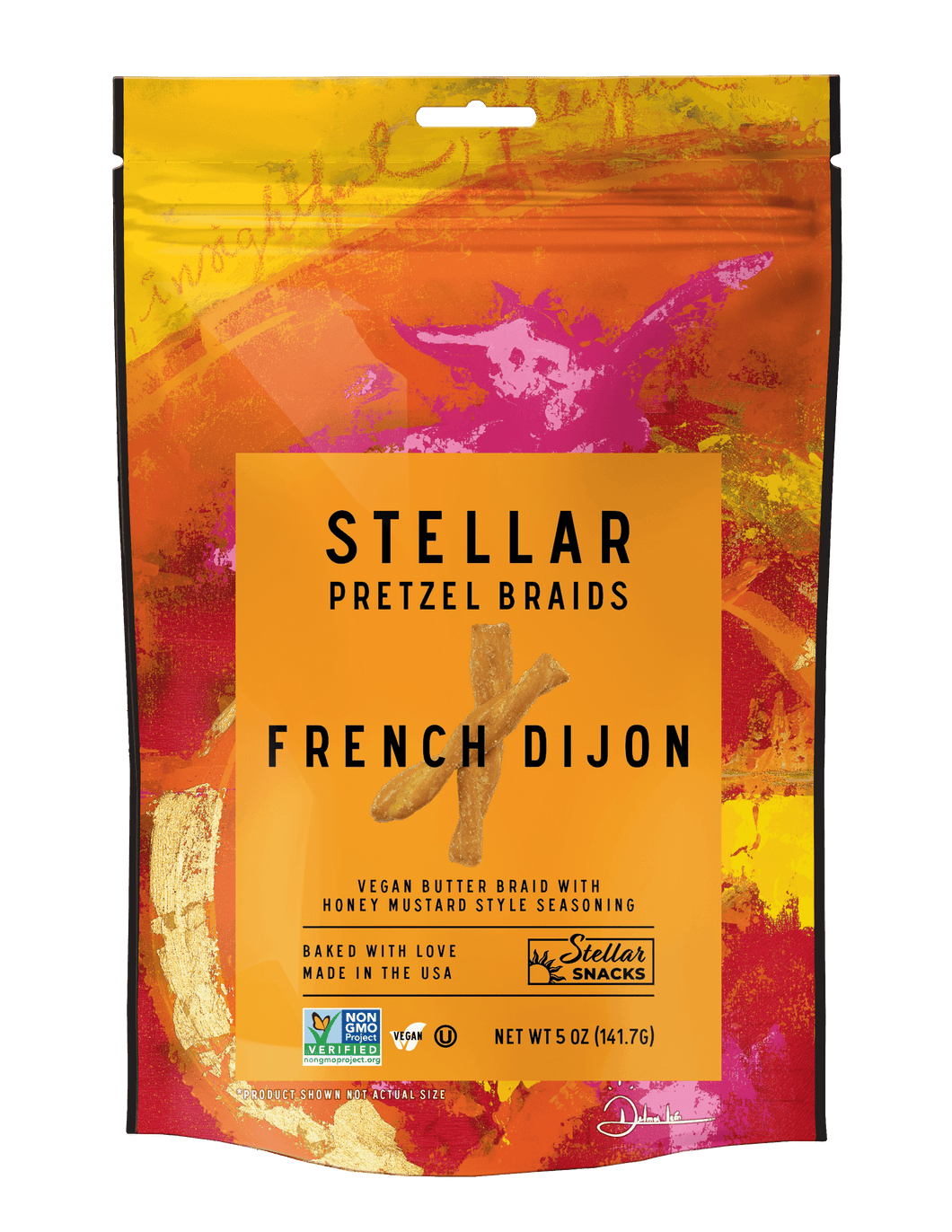 French Dijon | Pretzel Braids  5 oz| Stellar Snacks