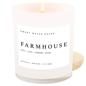 Candle |Farmhouse |11 oz Soy Candle | Sweet Water Decor