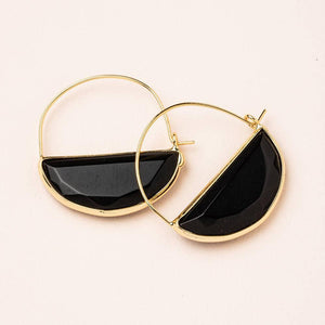 Black Spine Gold Earring Stone Prism Hoop