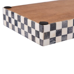 10x6 Checkered Black and White Tray  | Handicrafts Home