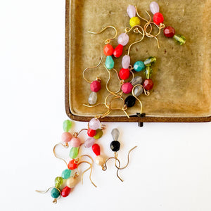 Lime |Tiny Earrings Small bead earrings Little color drop earrings