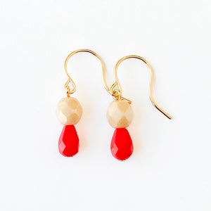 Magenta | Tiny Earrings Small bead earrings Little color drop earrings