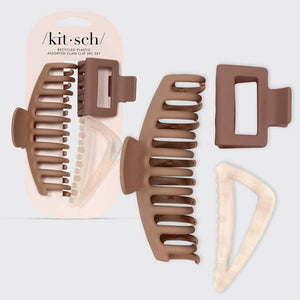 Recycled Plastic Assorted Claw Clip 3pc - Oversized | KITSCH